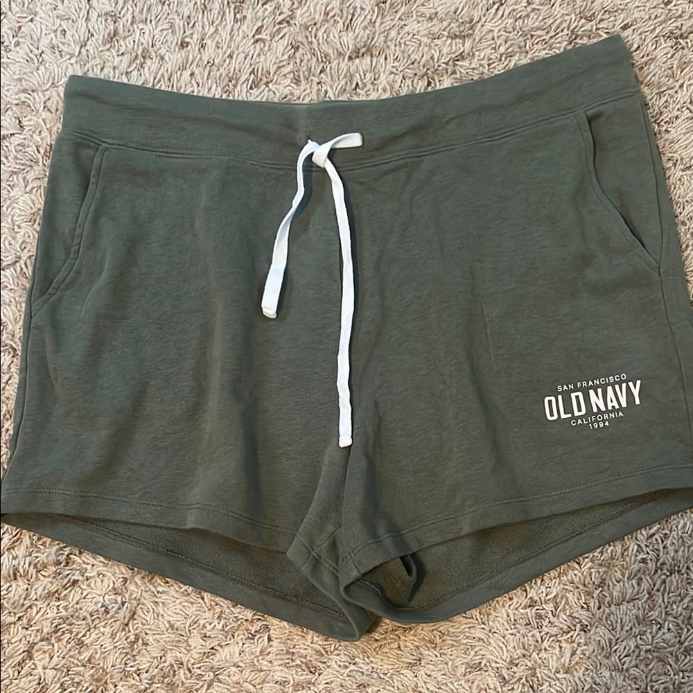 Old Navy Green Athletic Shorts with Drawstring Waist
